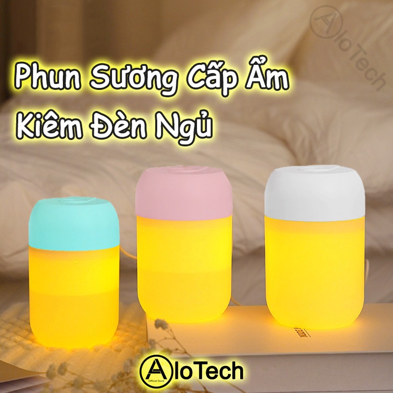 Máy Xông Tinh Dầu Kiêm Đèn Ngủ Mini Tạo Ẩm - Máy Khuếch Tán Tinh Dầu Xông Phòng 300ml MX06