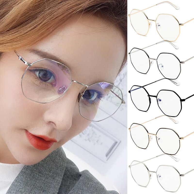 Mắt kính gọng kim loại chống ánh sáng xanh phong cách Retro thời trang