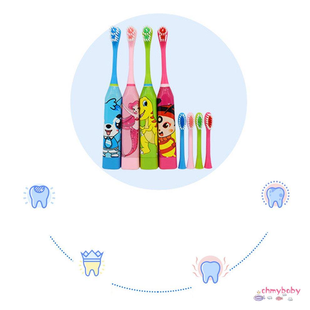 Thiết kế dễ thương Bàn chải đánh răng điện trẻ em Mô hình hoạt hình Hai mặt [8/6]