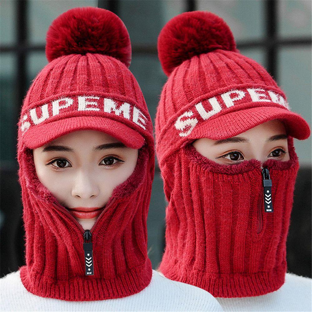Mũ Beanie Kèm Khăn Choàng Cổ Giữ Ấm Mùa Đông Thiết Kế Dễ Thương