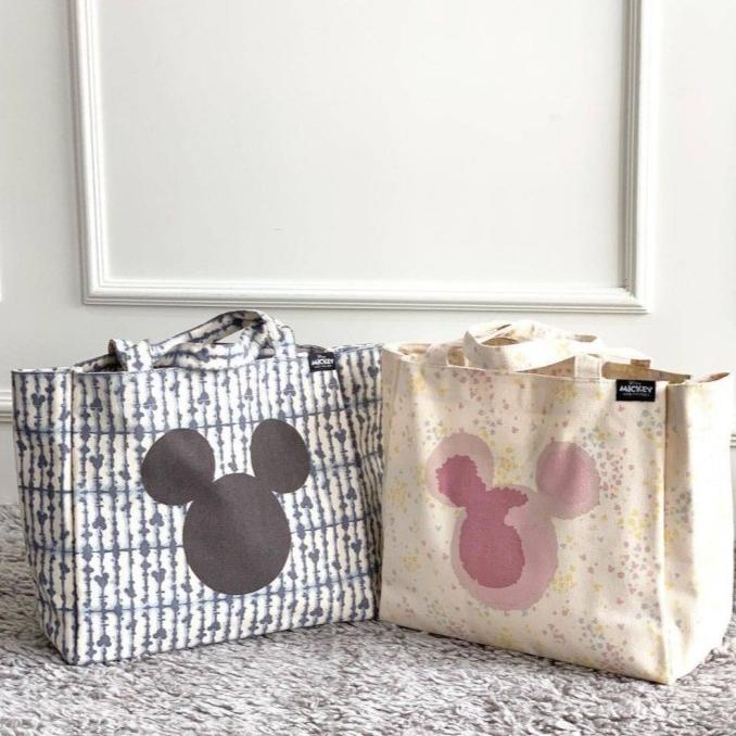 DISNEY ZARA Túi TOTE Vải Canvas In Hình Chuột MICKEY Dễ Thương