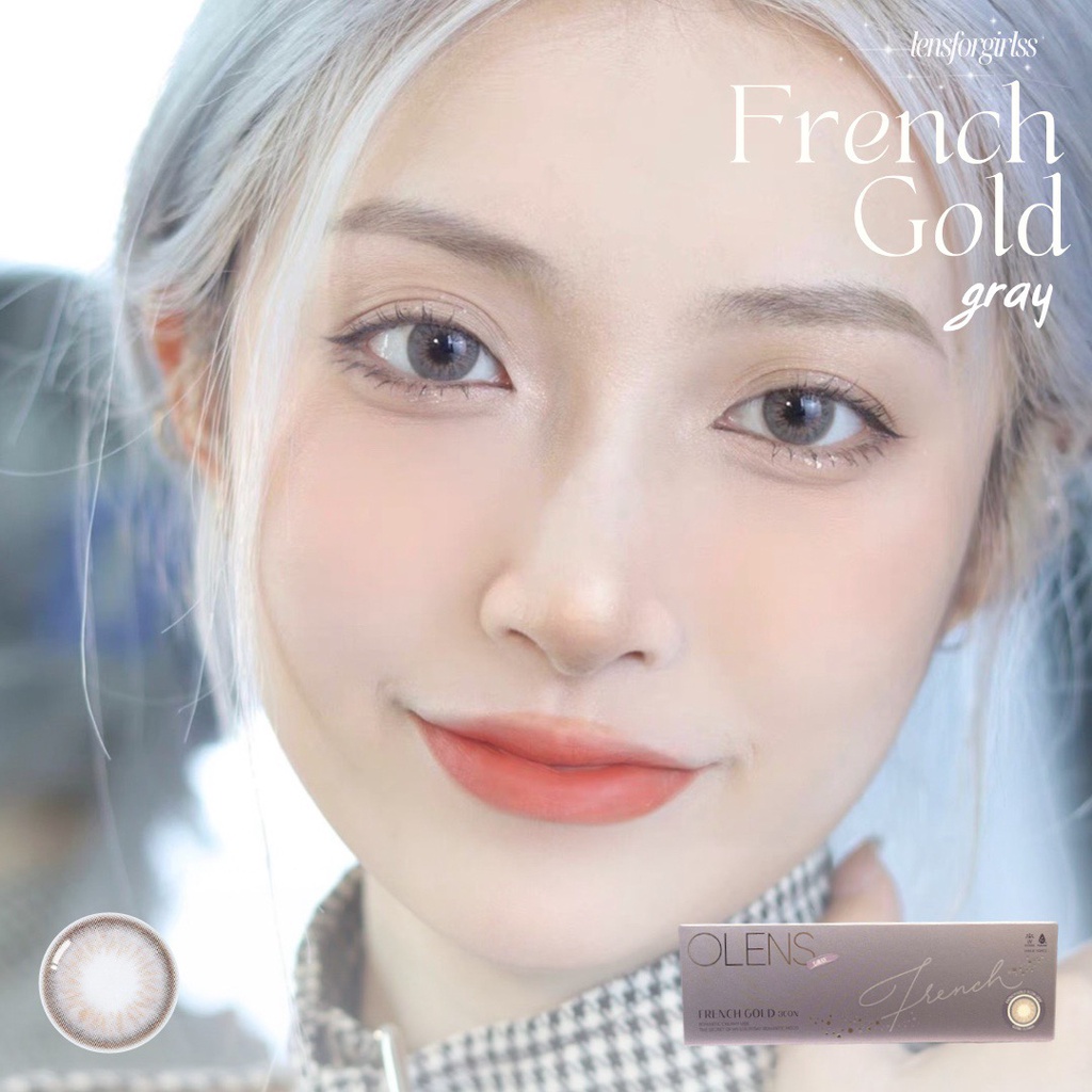 Kính áp tròng 1 NGÀY FRENCH GOLD GRAY chính hãng Olens | Lens cận 1 ngày