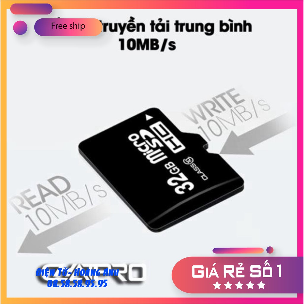 Thẻ nhớ 32GB – 16GB – 8GB – 4GB – 2GB class 10 Micro SDHC gắn điện thoại, loa, tai nghe