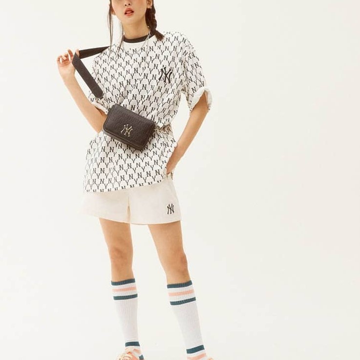 Áo thun monogram NY unisex vải 100% cotton co giãn 4 chiều cho nam và nữ Genz Trendy