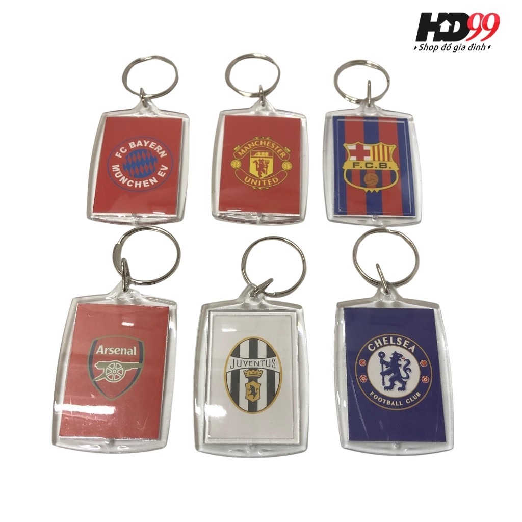 Móc Khóa Mica In Logo CLB Bóng Đá | Manchester, Bayern, Chelsea, Juventus, Arsenal, Barcelona