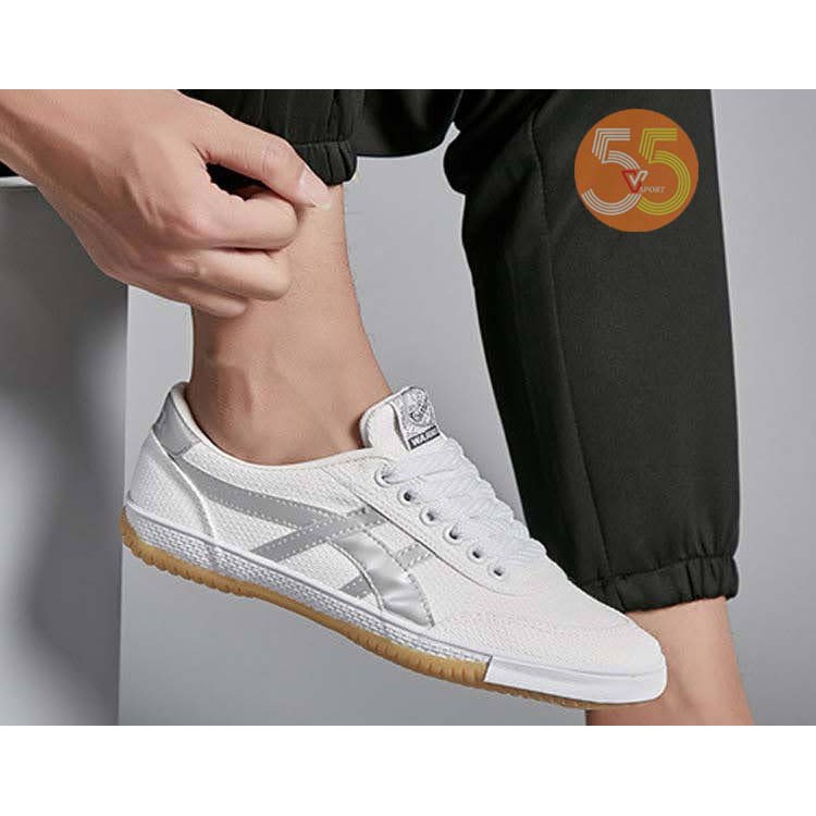 GIÀY WARRIOR bata tàu [CHÍNH HÃNG] màu trắng sọc bạc (Giống hình 100%) | BigBuy360 - bigbuy360.vn