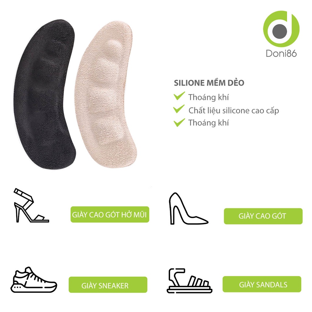 Lót giày đa năng chuyên dùng khi mang sandal giúp chống trượt bàn chân về phía mũi hoặc lót gót sau - Doni86 - DOPK277