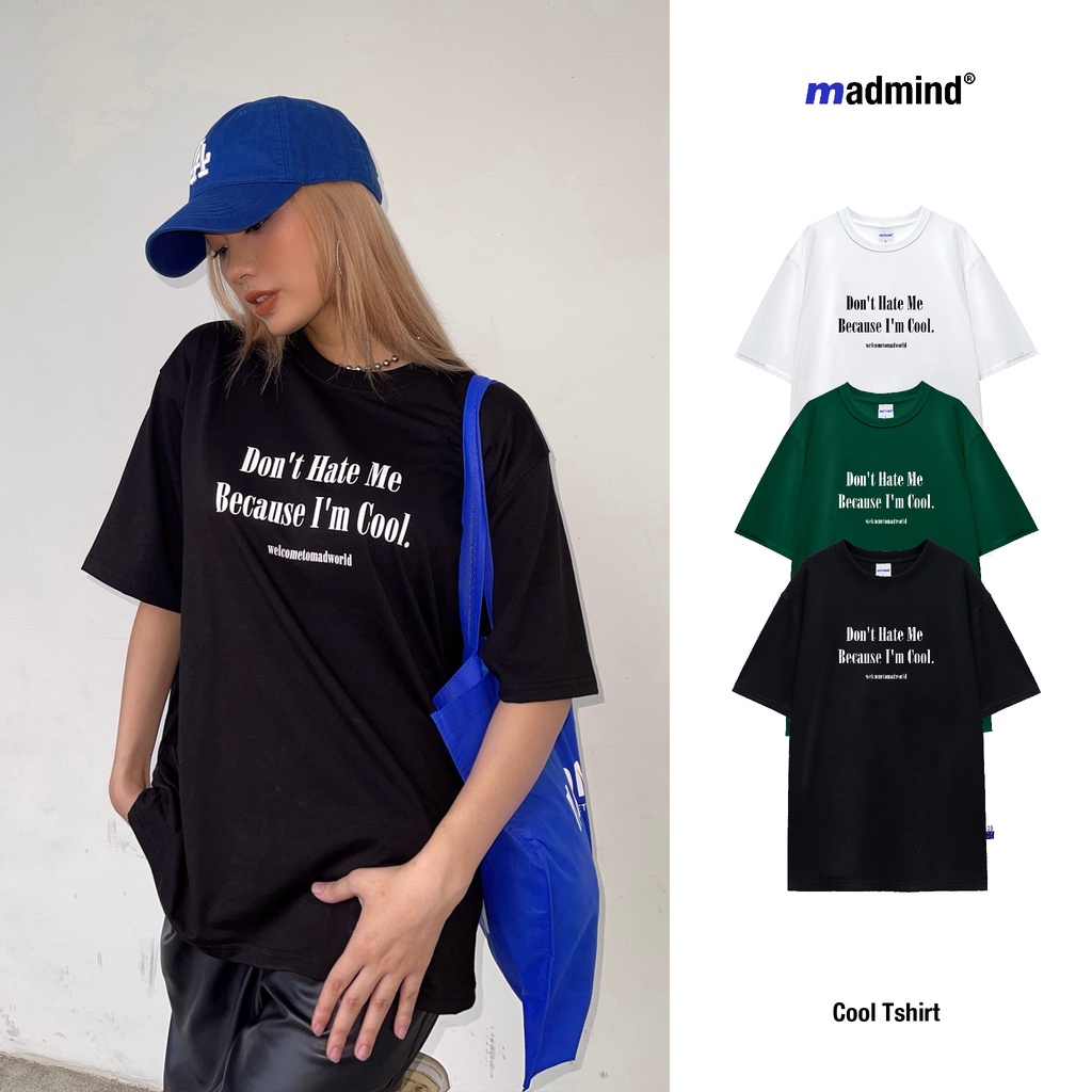 MADMIND® Chính Hãng - Áo thun Cool  màu đen - cổ tròn, cotton thoáng mát - Essential Collection Form Rộng Unisex