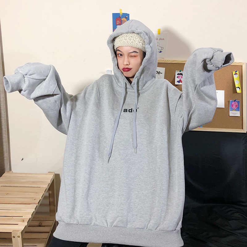 Áo khoác hoodie dáng dài màu xanh bơ dạ quang cho nữ