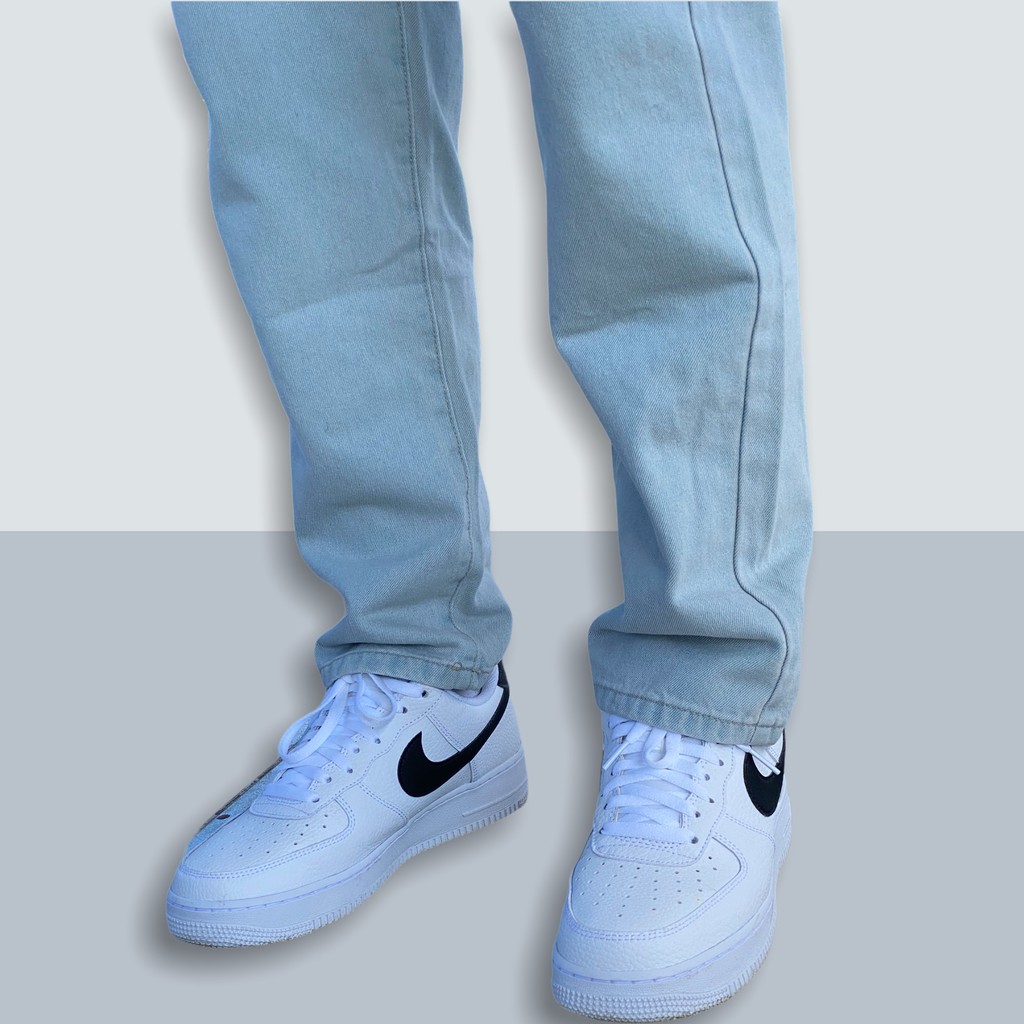 [Quần Đen Nhỏ Hơn Quần Xanh 1 Size] Quần Jean Light Blue - Dark Black Cạp Chun Có Dây Rút, Vài Denim | BigBuy360 - bigbuy360.vn