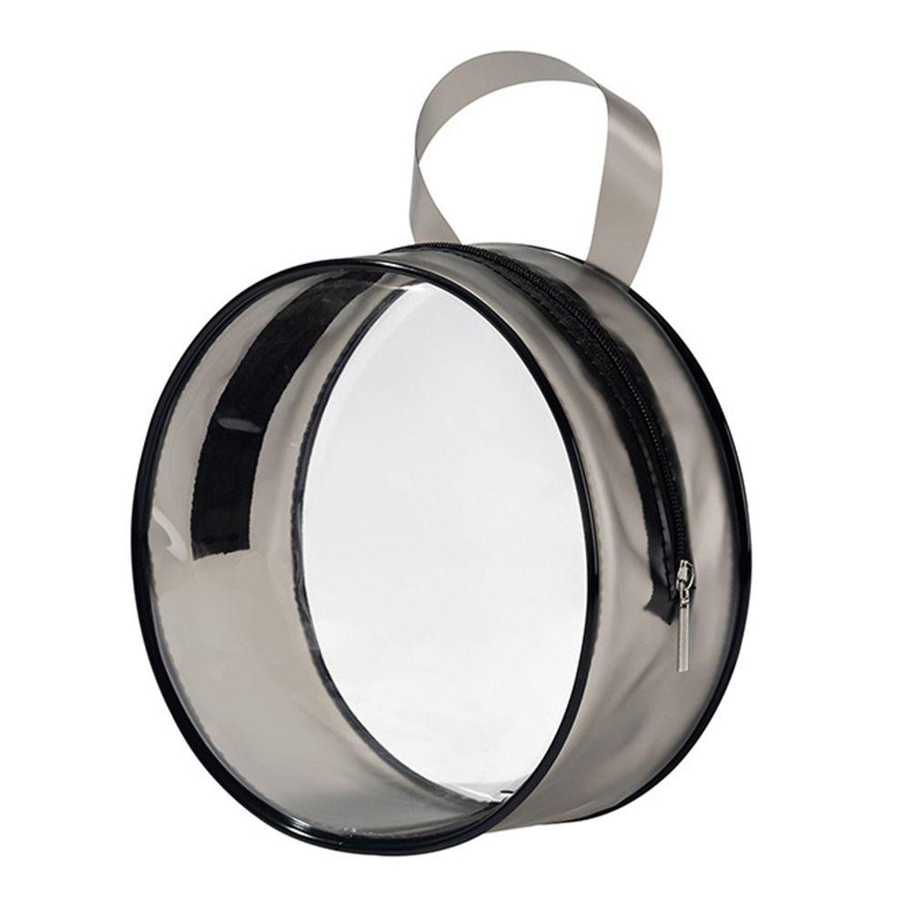 YNATURAL 2PCS Round PVC Cosmetic Bag Mini Portable Transparent Zipper Box #4