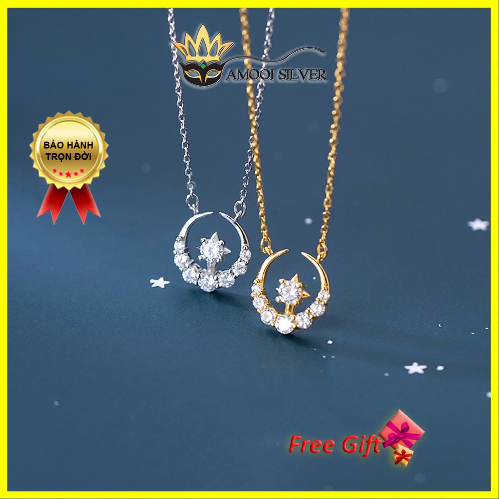 Dây chuyền bạc S925 mặt trăng rằm - Amooi Silver AD103