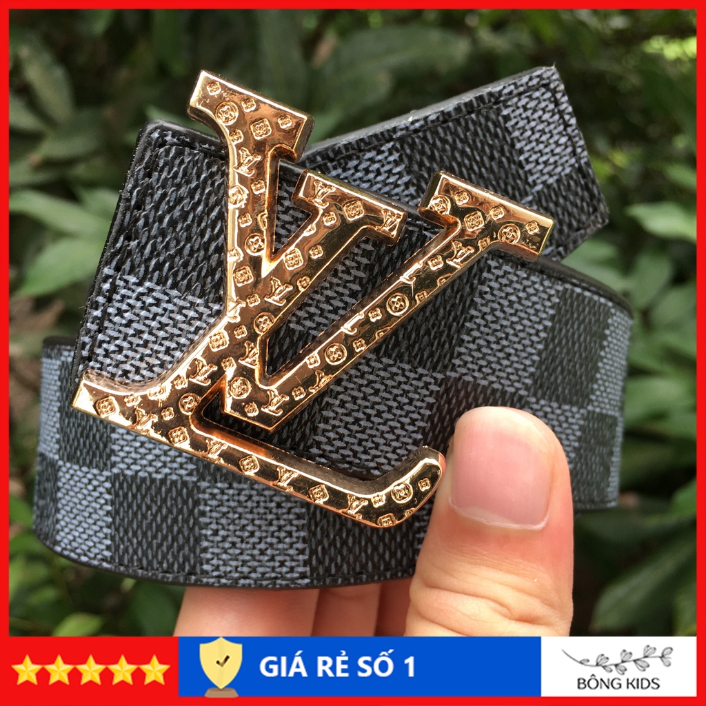 Thắt lưng LV nam cao cấp, thắt lưng nam LV thời trang mặt kim loại nguyên khối mẫu trơn trẻ trung TLLV001-B61