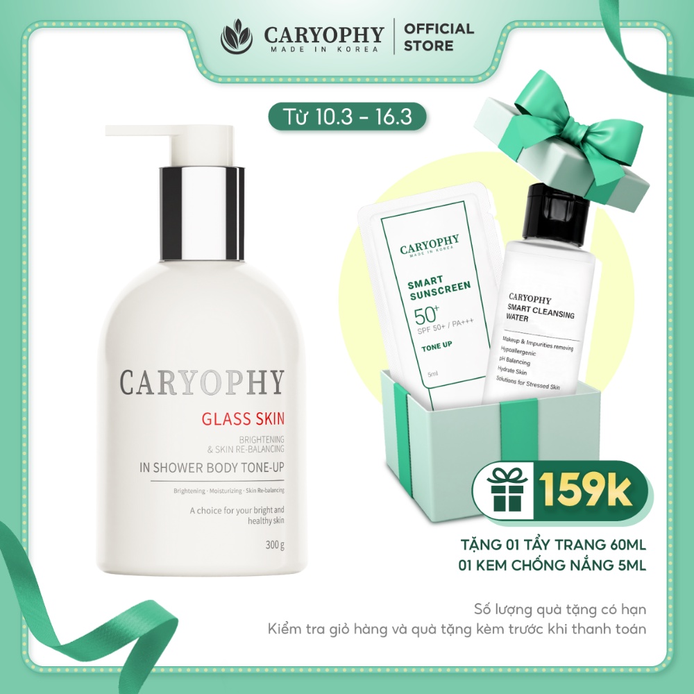 Mã FMCGMALL -8% đơn 250K Kem dưỡng trắng da Body Caryophy Glass Skin 300gr