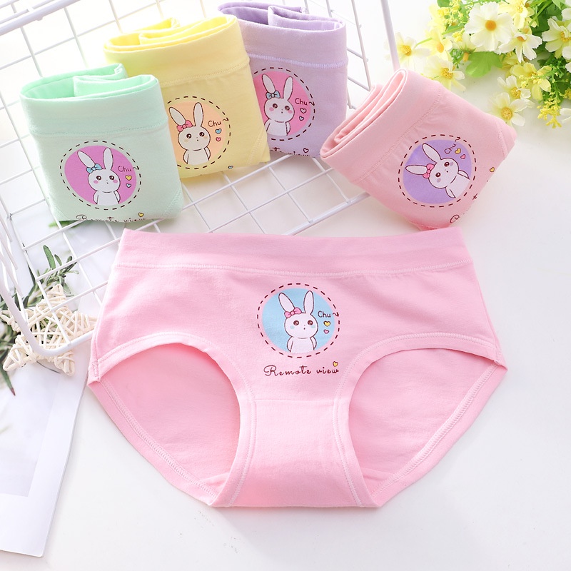 Set 5 quần chip tam giác bé gái, quần lót trẻ em cotton cao cấp mềm mịn thoáng mát QL09