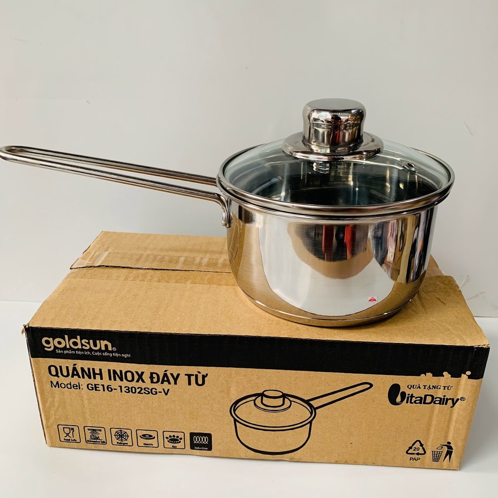 QUÁNH INOX ĐÔNG NAM CAO CẤP 3 ĐÁY 16CM