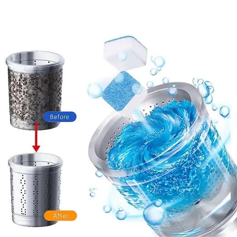 Hộp 12 viên tẩy vệ sinh lồng máy giặt, sủi sạch cặn bẩn vi khuẩn
