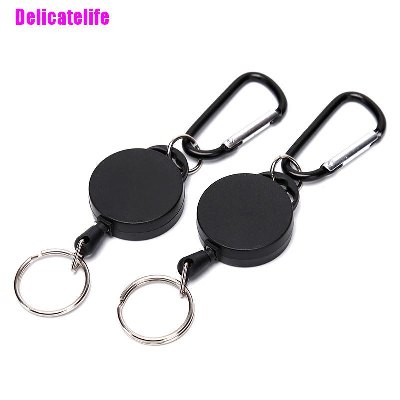 Móc khóa bằng thép màu đen có thu vào tiện dụng