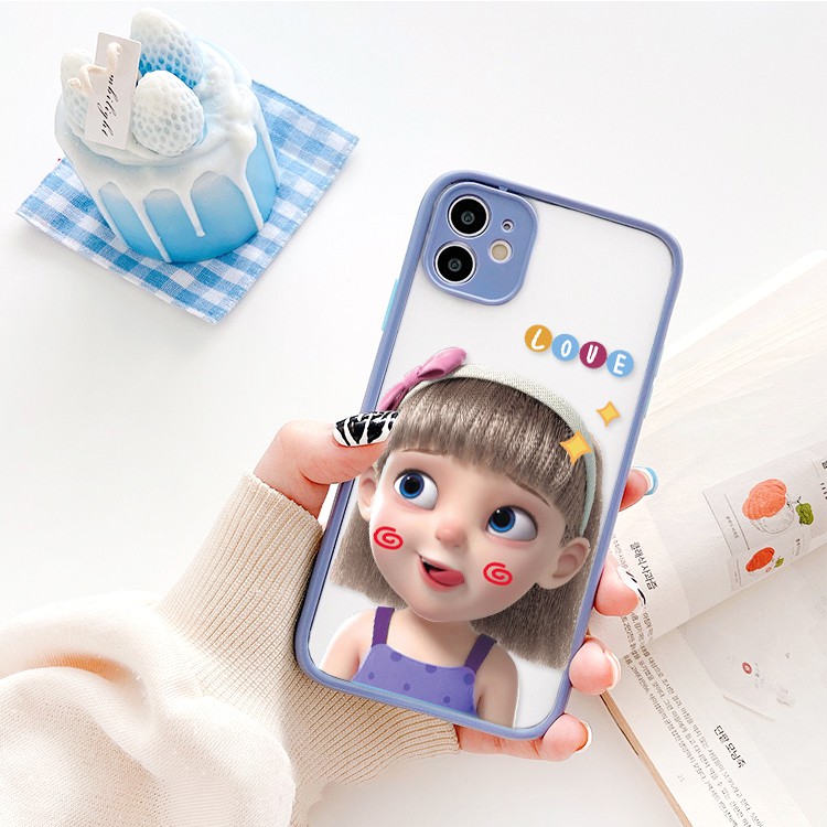 Ốp lưng iphone Baby Girl nhám viền nổi cong 5/5s/6/6plus/6s/6splus/7/7plus/8/8plus/x/xr/xs/11/12/pro/max/plus/promax