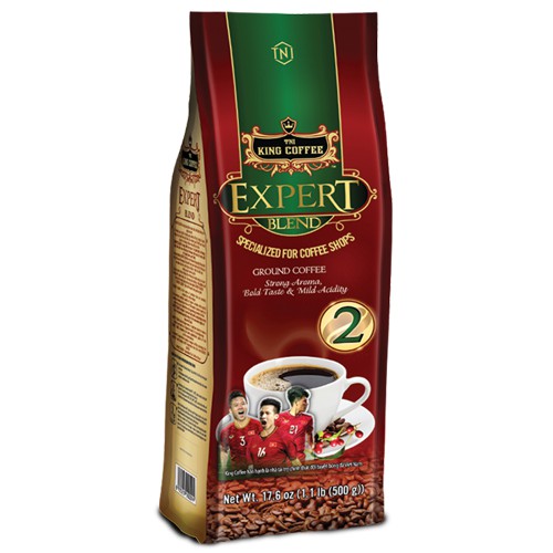 Cà Phê Rang Xay Expert Blend 2 KING COFFEE - Túi 500g - cà phê nguyên chất Robusta & Arabica - Đậm đà pha chút chua nhẹ