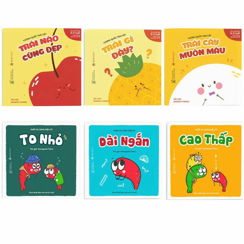 Sách Ehon - Combo 6 cuốn: Vương Quốc Trái Cây và Phép So Sánh Diệu Kỳ - Dành cho trẻ từ 0 - 3 tuổi