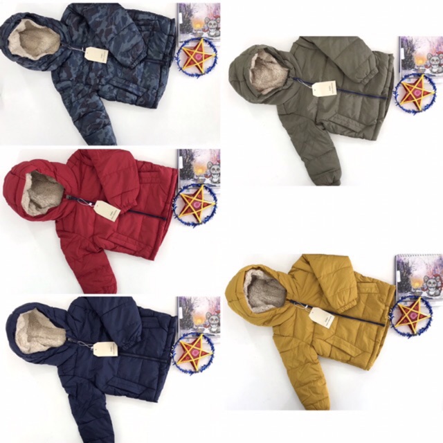 Áo phao Zara bé trai mũ lông có size cho bé độ tuổi từ 1-4 tuổi. PVN111