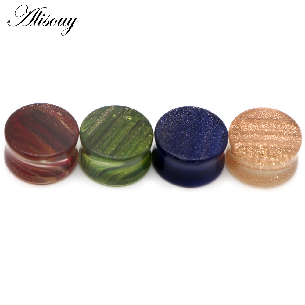 Alisouy Set 2 Khuyên Nong Tai Hình Hoa Thủy Tinh 6-20mm Cá Tính Cho Nam Và Nữ