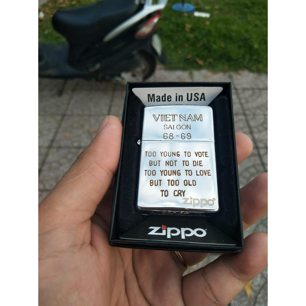 Vỏ Zippo USA Chủ Đề Chiến Tranh Việt Nam, Việt Nam War - Sài Gòn 68-69