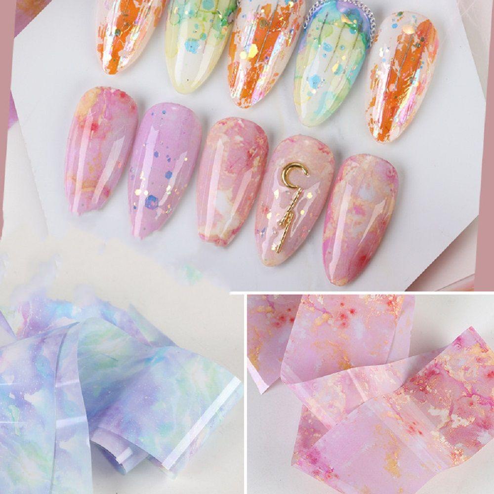 FUTURE 1 Box Unique Nail Art Paper Retro Pink Blue Foils Paper Decoration Sticker Beauty Water Slide Adehesive Starry sky Tools Marble Series Nail Art Transfer Sticker