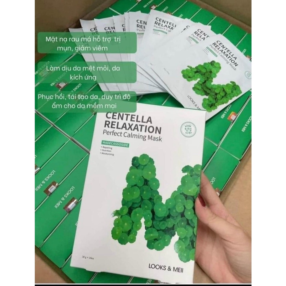 Mặt Nạ Tinh Chất Rau Má Cho Da Dầu Mụn Centella Relaxation Look & Meii