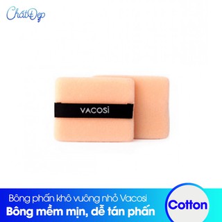 Bộ 2 bông phấn khô vuông nhỏ Vacosi BP02