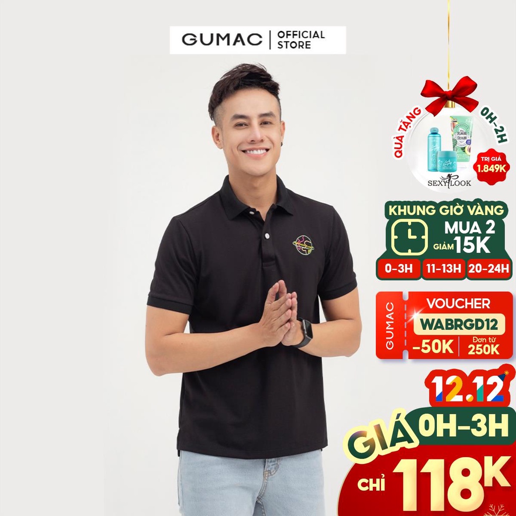 [Mã WABRGD12 giảm 10% đơn 250K] Áo polo nam bố thêu GUMAC năng động, lịch lãm ATNB851 | BigBuy360 - bigbuy360.vn