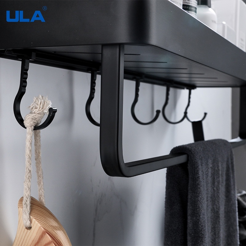 Giá Gắn Tường Màu Đen 30/40/50/60 cm Đựng Đồ Dùng Nhà Tắm/Nhà Bếp