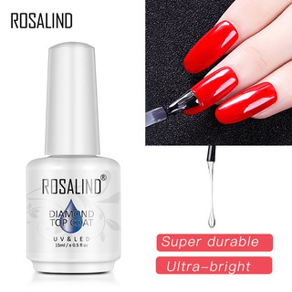 Rosalind 15ml kim cương móng tay gel top áo khoác thiết kế nghệ thuật ngâm tắt đèn LED / UV