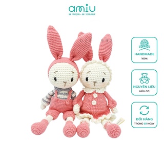 Gấu bông handmade cao cấp Amigurumi - Búp bê Thỏ bông len móc tay thủ công dễ thương làm quà doudou cho bé