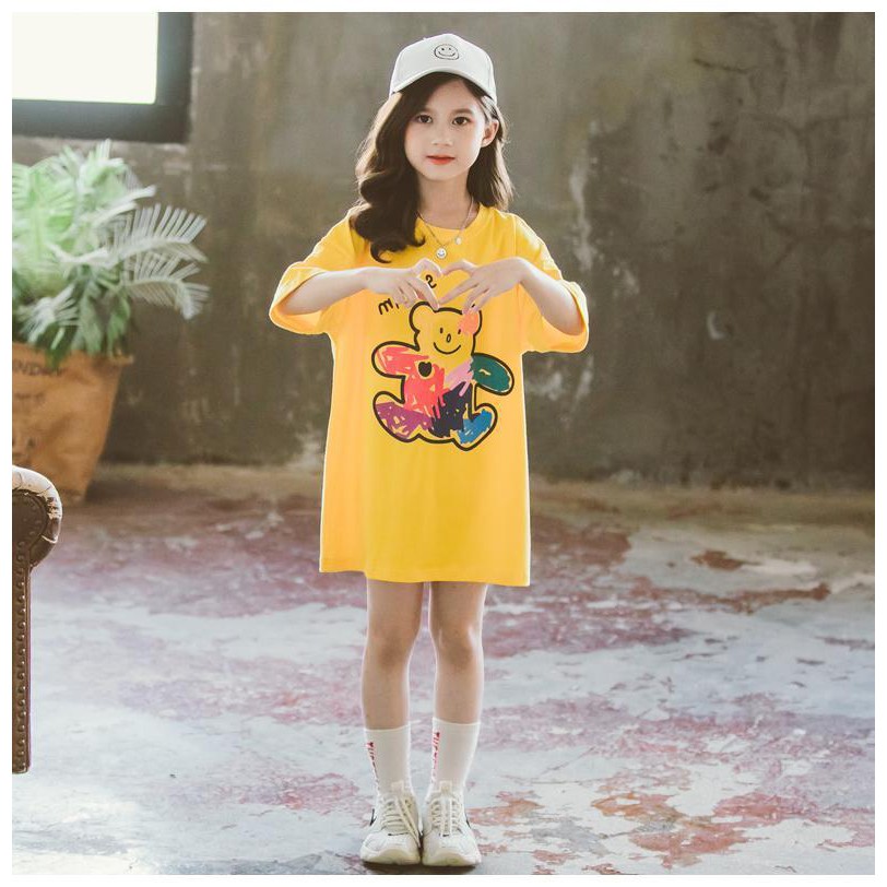 Áo thun ngắn tay phong cách Hàn Quốc dành cho bé gái