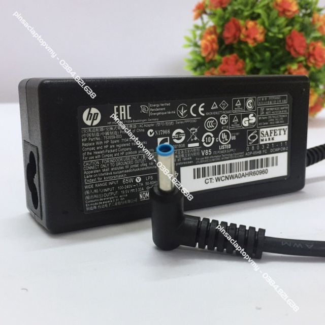 Sạc Laptop HP loại tốt chân kim to - nhỏ / chân thường 18.5V - 3.5A /19.5V - 3.33A - 65W, bảo hành 12 tháng