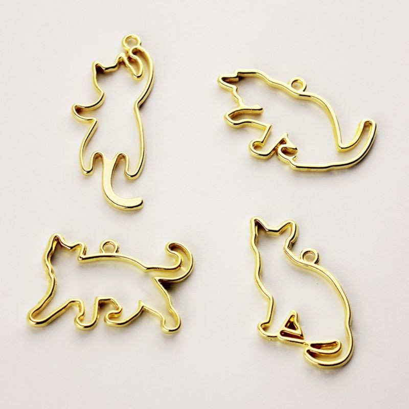 Set 11 khung kim loại hình mèo/cáo dùng làm đồ trang sức