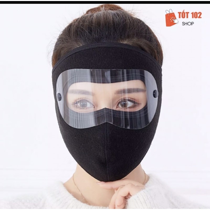 [HÀNG LOẠI 1] Khẩu Trang Ninja Cao Cấp Lót Nỉ Có Kính Chống Nắng, Chống Gió, Chống Bụi Tiện Lợi - Kính Có Thể Tháo Rời | BigBuy360 - bigbuy360.vn