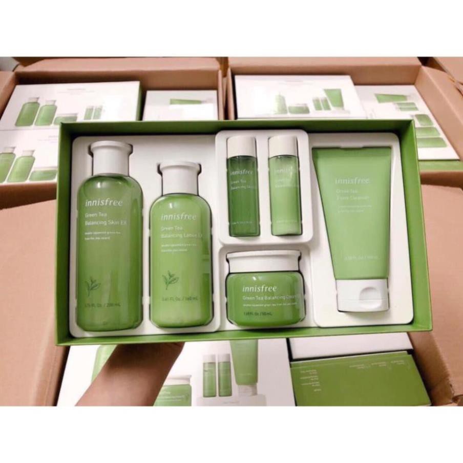 [Free Ship] Set dưỡng trà xanh Innisfree Blancing 6 món