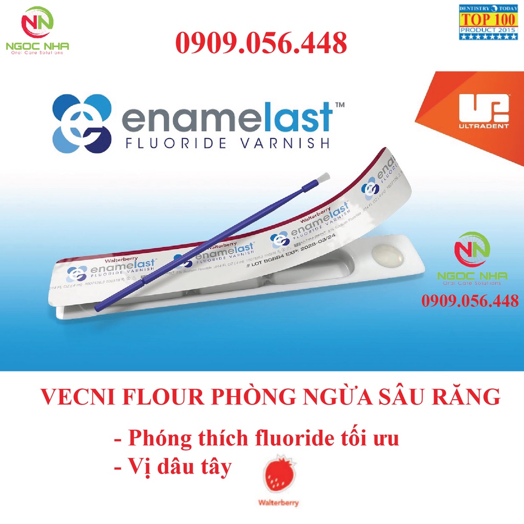 Gel bôi vecni flour viền đỏ Enamelast chống sâu răng cho trẻ em và người lớn, giảm ê buốt cho răng người lớn