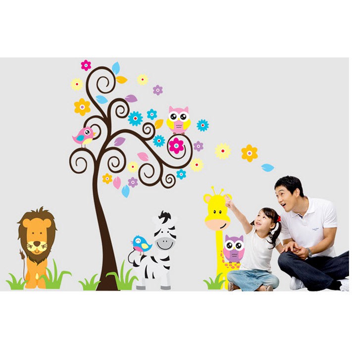 Decal Vườn thú ngộ nghĩnh 01