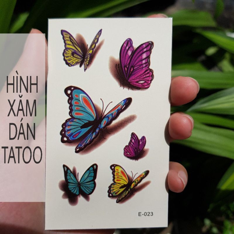 Hình xăm tạm thời butterfly 3d e023. Tatoo sticker 10x6cm