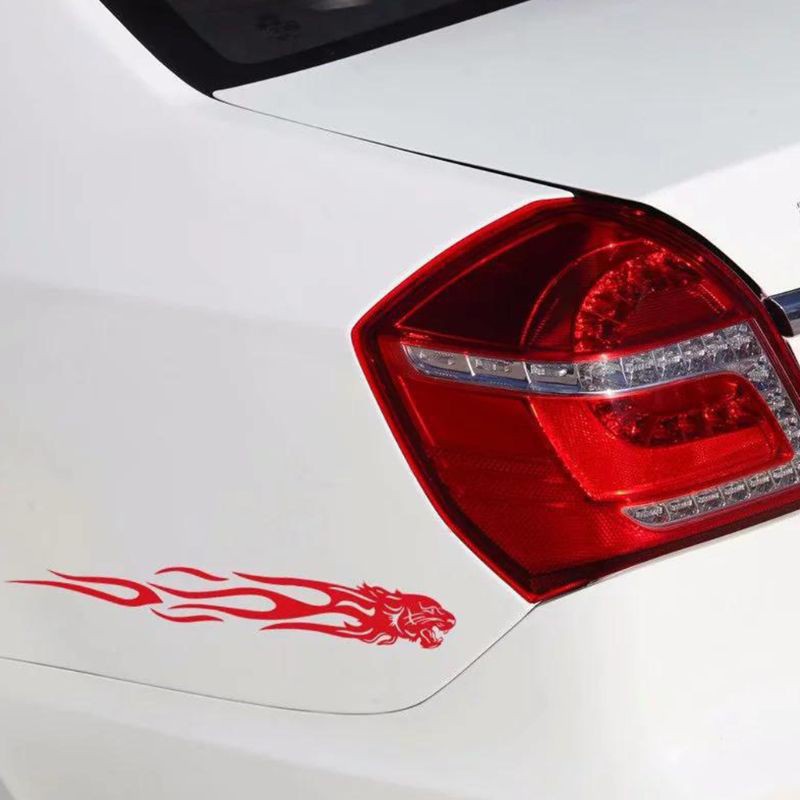 Bộ 2 Miếng Dán Phản Quang Hình Hổ 24cm Trang Trí Xe Hơi / Xe Máy Thời Trang