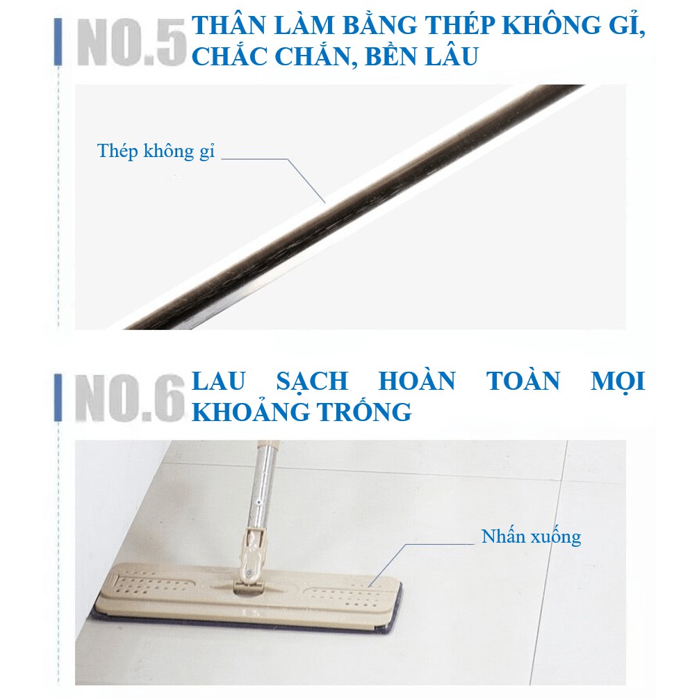 Bộ lau nhà thông minh Kitimop-S1 [ BẢO HÀNH 12 THÁNG] hàng Cao Cấp, Tặng thêm miếng lau dự phòng