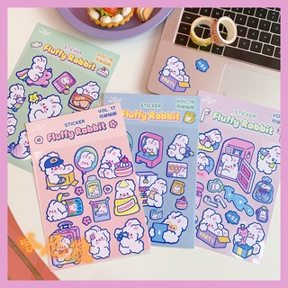 Miếng nhãn dán, sticker trang trí sổ dễ thương hình thỏ
