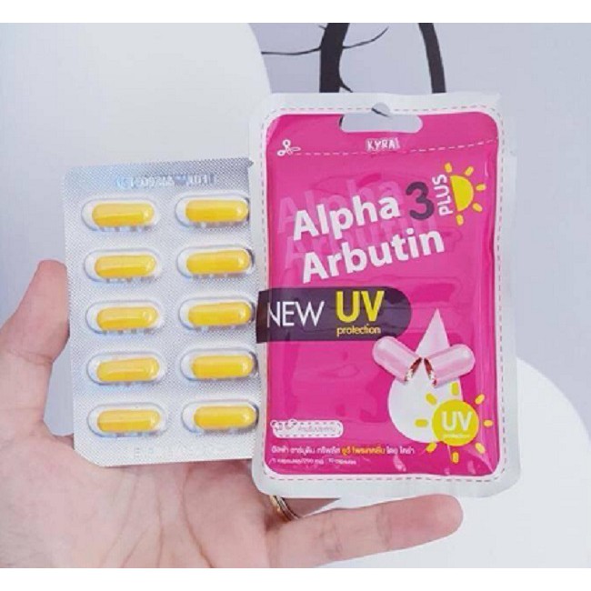 [ Hiệu Quả Cao ] Viên Bột Kích Trắng &amp; Chống Nắng ALPHA ARBUTIN 3 Plus NEW UV