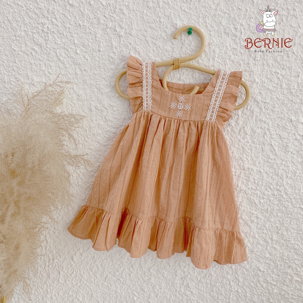 Váy hè cánh tiên BABY DOLL- chất COTTON REN thêu ngực cho bé gái (sz 80-130)- Cam kết y hình