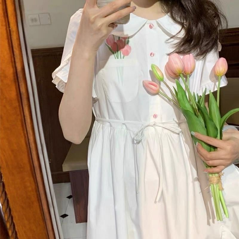 Váy Ullzang trắng nữ tính🌷
