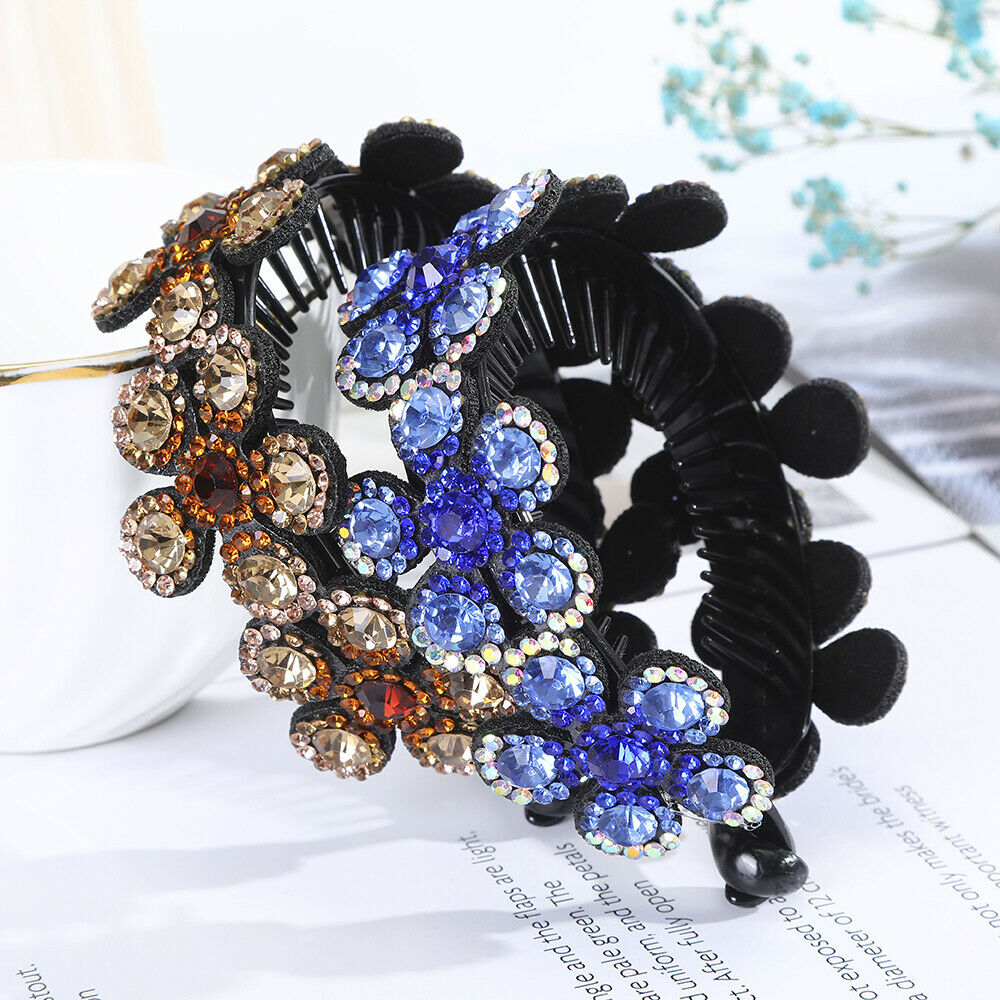 Kẹp Tóc Trang Trí Hình Đính Đá Nhân Tạo Phong Cách Cổ Điển